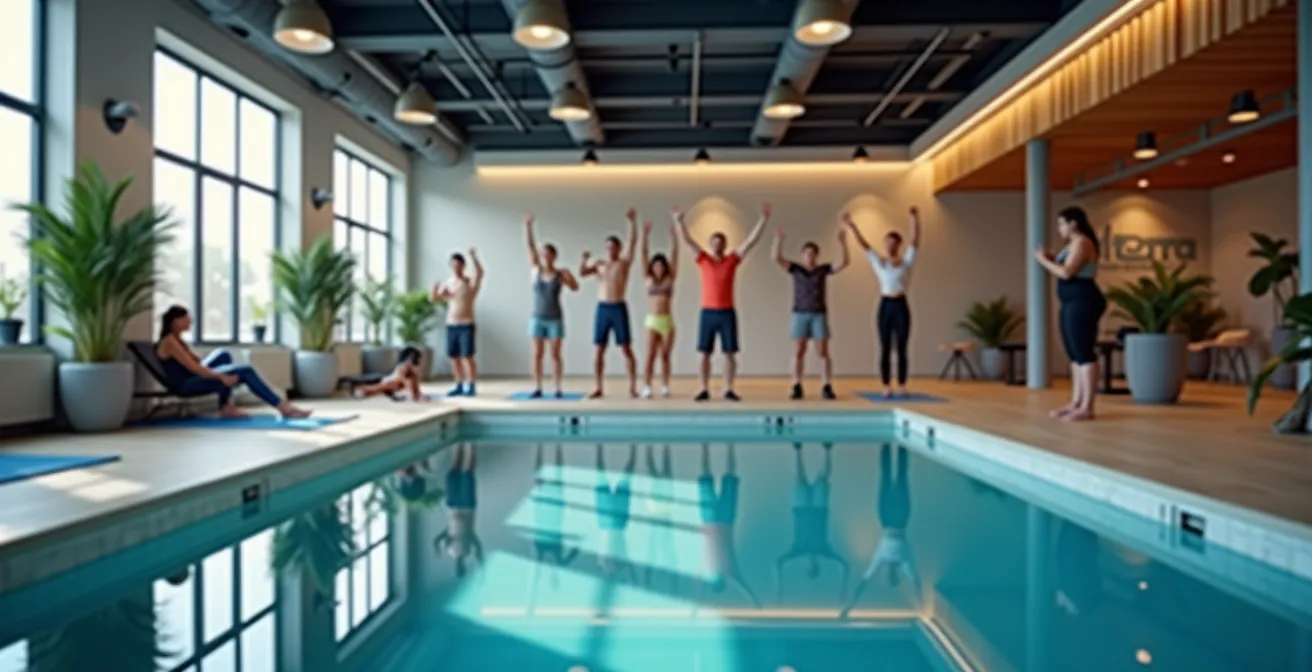 Vue d’ensemble d’un club sportif moderne avec plusieurs activités proposées